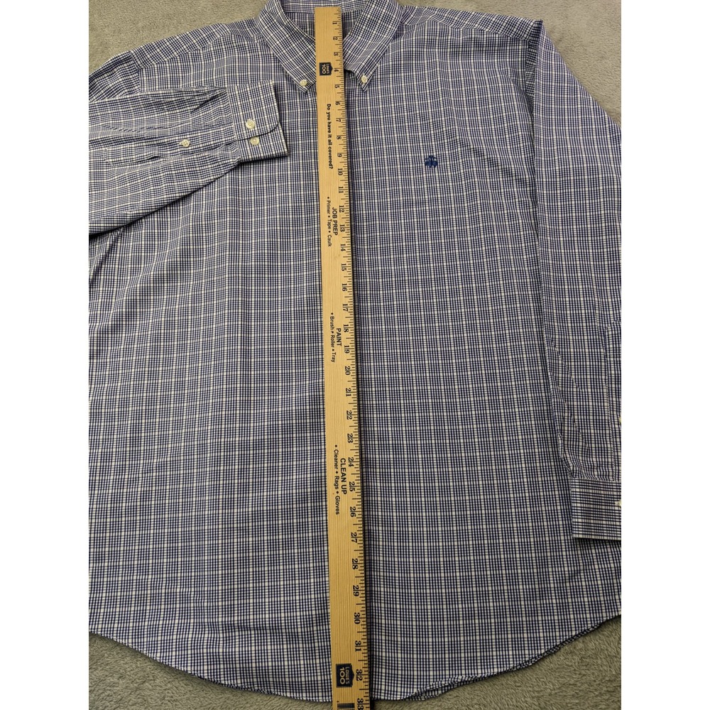 Brooks Brothers Mens XL Blue Gingham Checkered Button Down Long Sleeve Shirt - Picture 6 of 10
